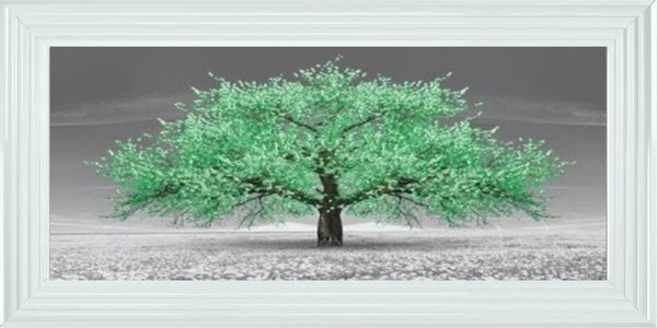 Glass Wall Art - Cherry Blossom Tree - Green