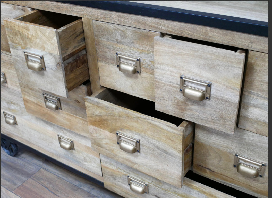 Special Offer - Storage - Multi Drawer Cabinet made from iron and mango wood