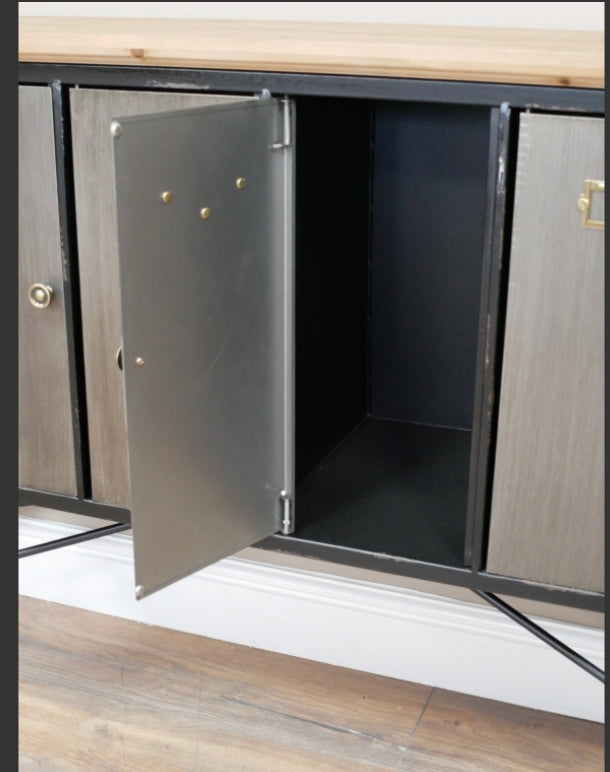 Special Offer - Storage - Industrial storage cabinet made with metal frame and wooden top