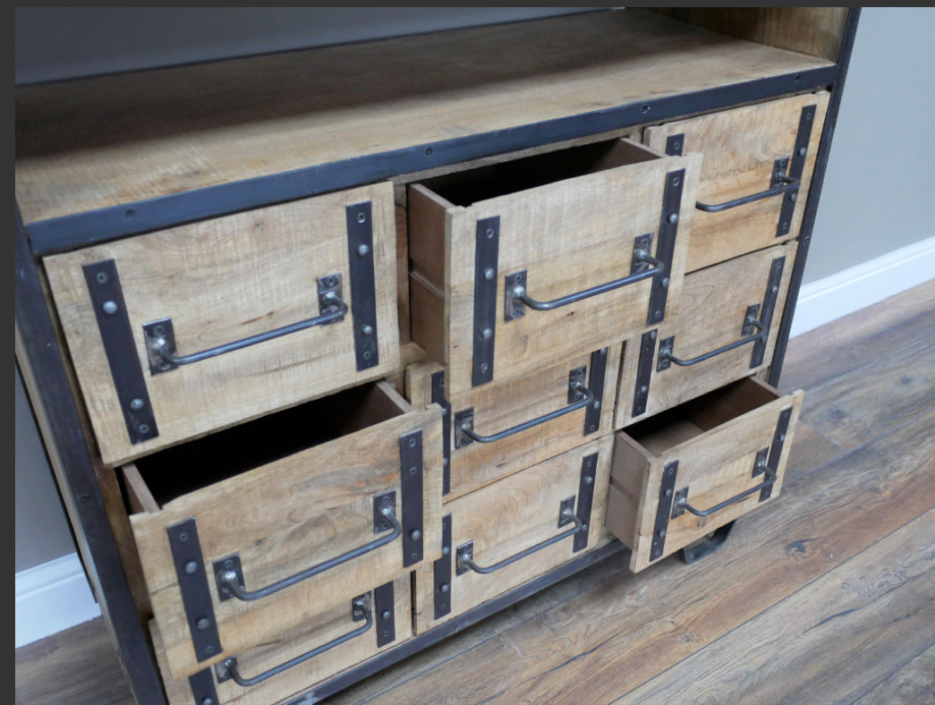 Special Offer - Storage - Industrial cabinet made from mango wood and iron