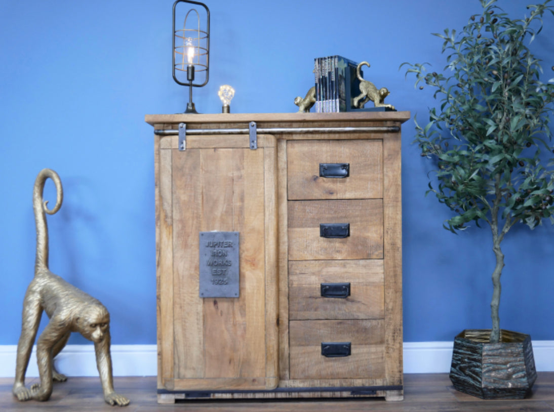 Special Offer - Storage - Industrial Cabinet made from iron and mango wood