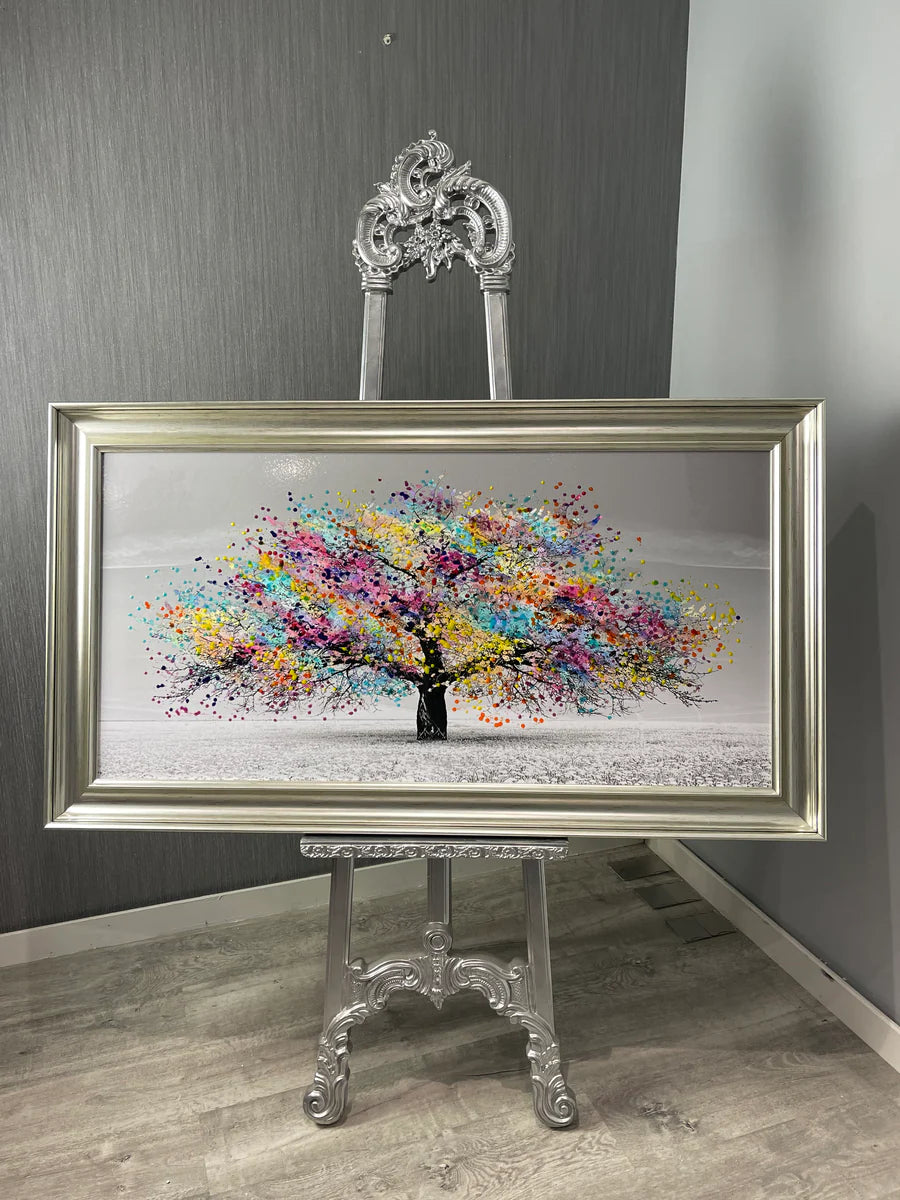 Over Varnished - Rainbow Blossom Tree