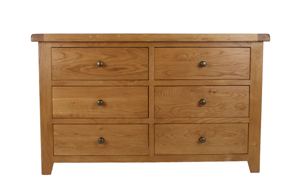 Furniture - Oak - 6 Drawer Chest - Torino