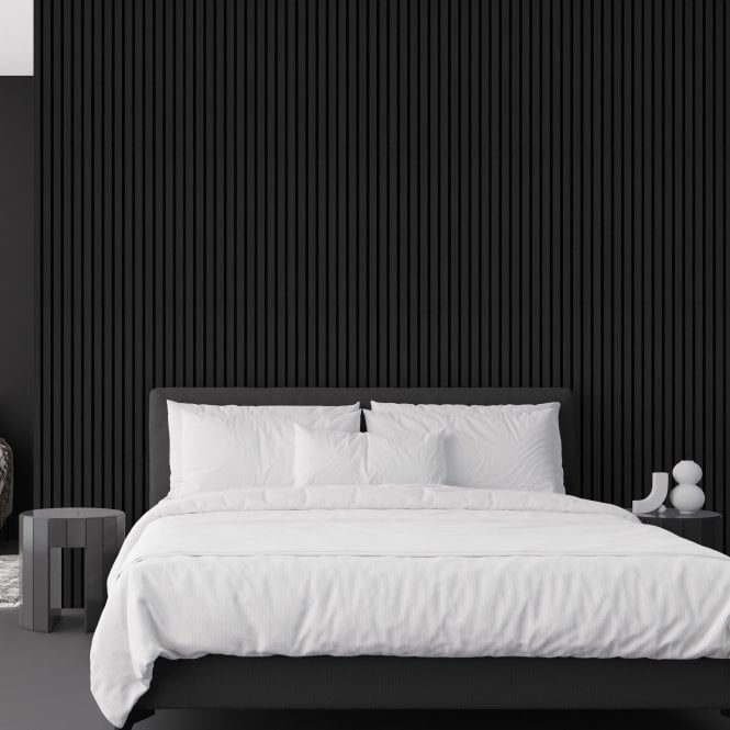 Acoustic Slat Wall - Dark Grey Decorative Acoustic Slat Wall Panel