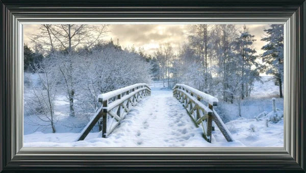 Glass Wall Art - Snowy Path