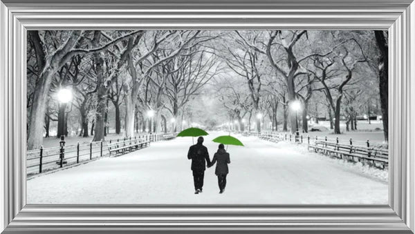 Glass Wall Art - Romantic Stroll - Green
