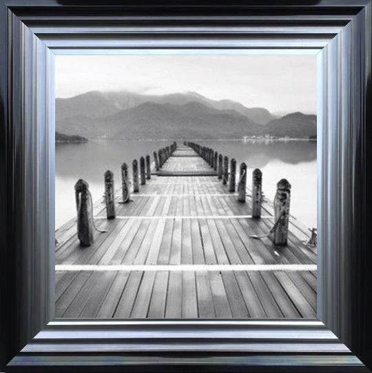 Glass Wall Art - Peaceful Boardwalk