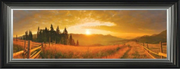 Glass Wall Art - Sunset On An Autumn Evening