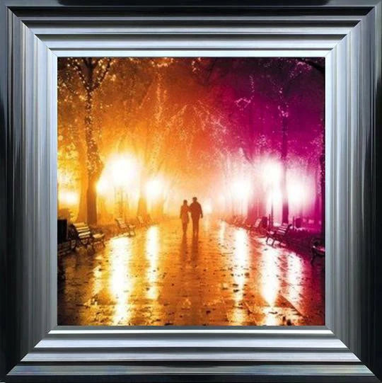 Glass Wall Art - Romance In The Park