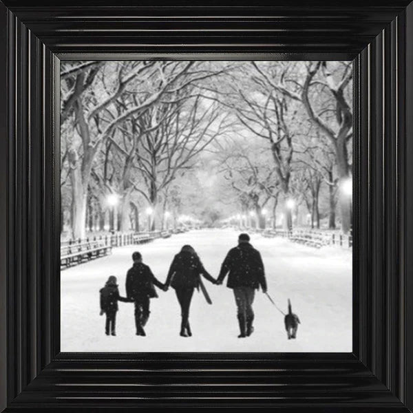 Glass Wall Art - A Walk In The Park - Black and White
