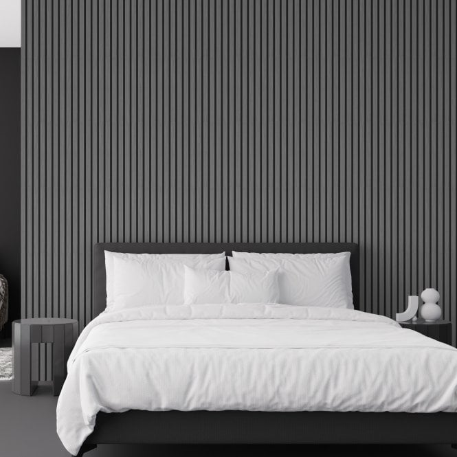 Acoustic Slat Wall - Light Grey Decorative Acoustic Slat Wall Panel