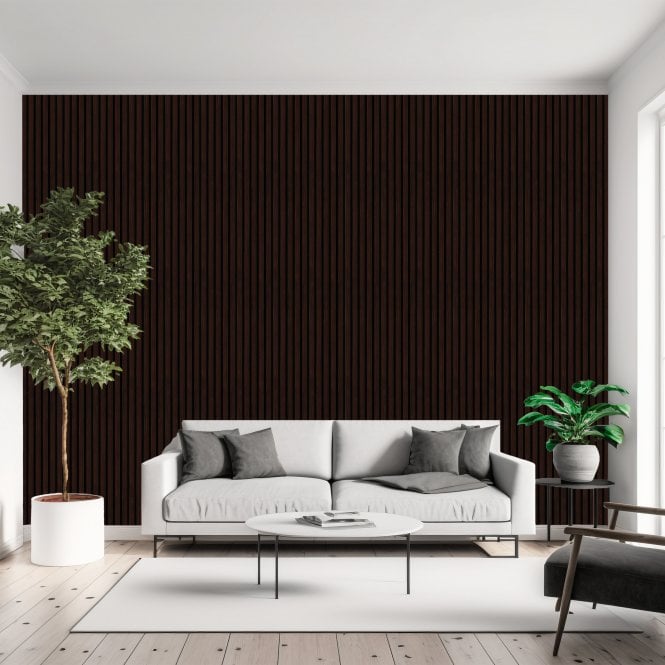 Acoustic Slat Wall - Mahogany Decorative Acoustic Slat Wall Panel