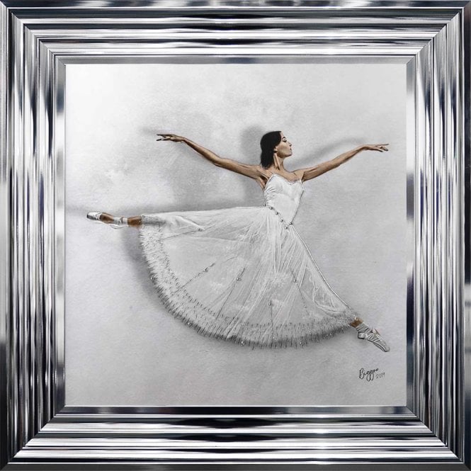 Ballerina - Jumping Ballerina White Background