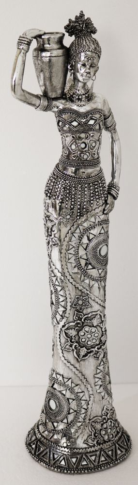 Home Decor - 22" Tribal Lady with Bowl on Shoulder