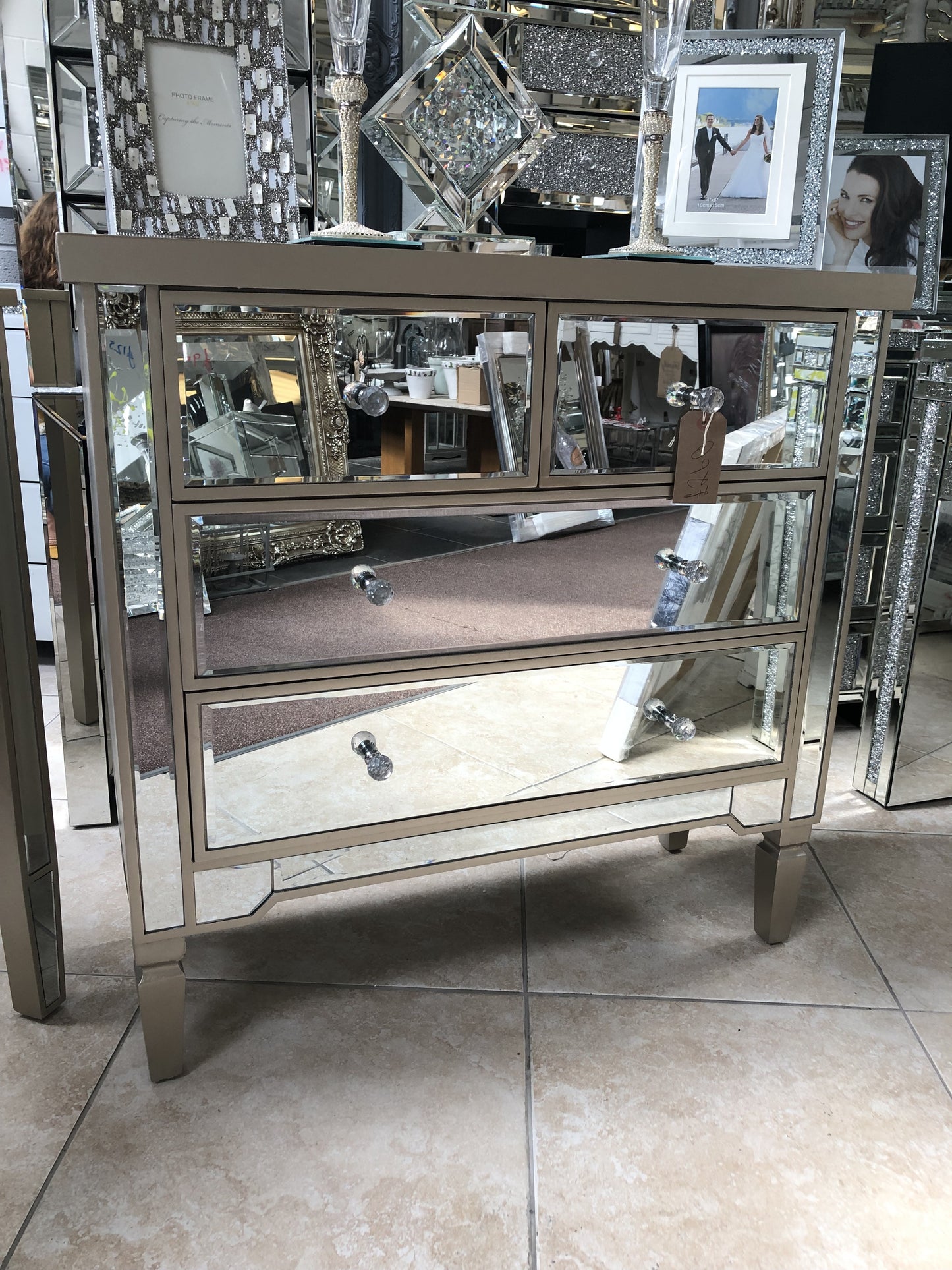 Furniture - Vista Dark Champagne 4 Drawer Chest