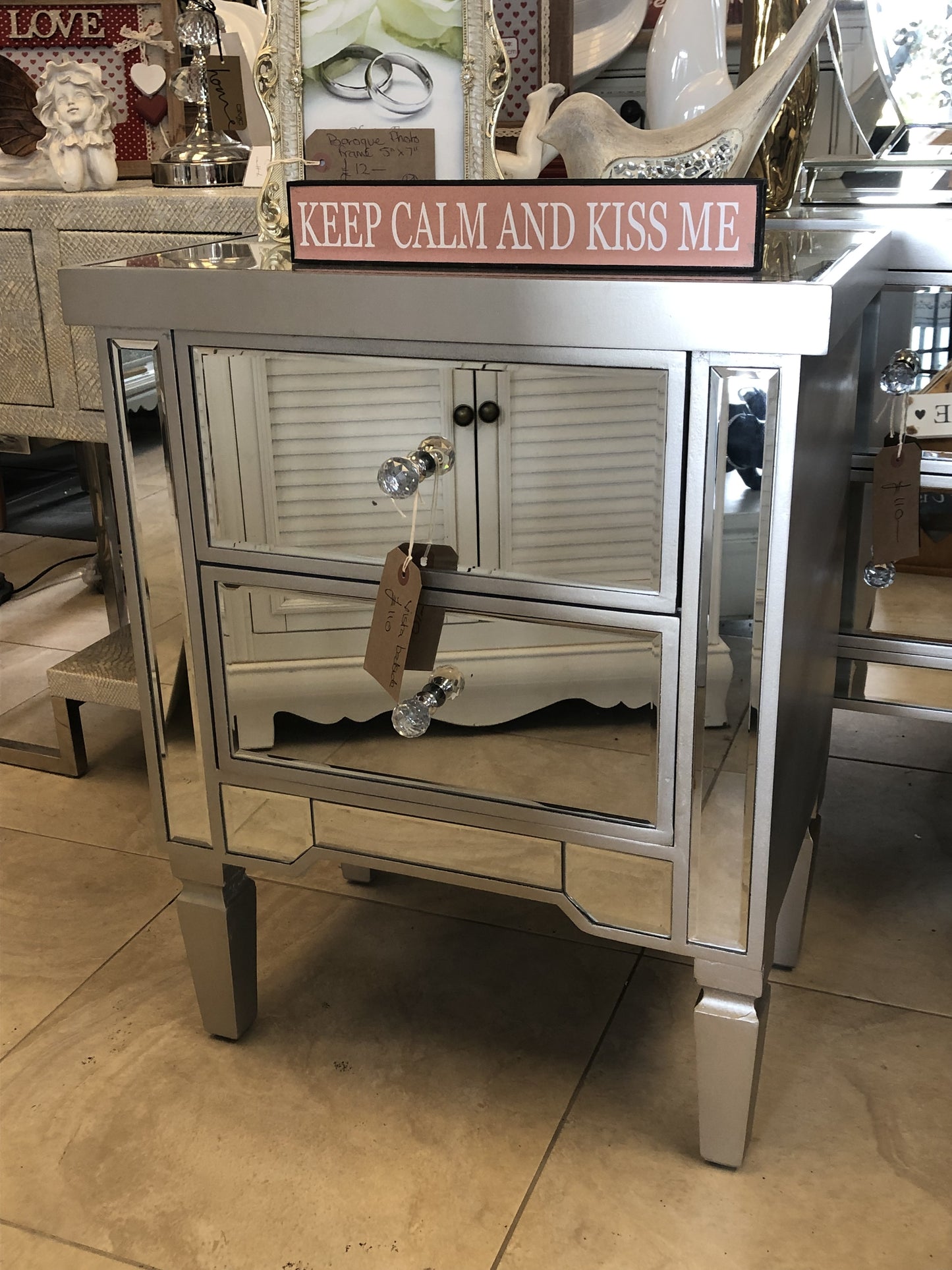 Furniture - Vista Champagne Bedside Cabinet