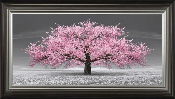 Glass Wall Art  -  Cherry Blossom Tree - Pink