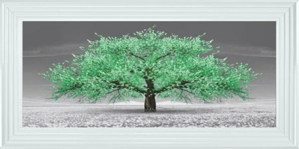 Glass Wall Art  -  Cherry Blossom Tree - Green