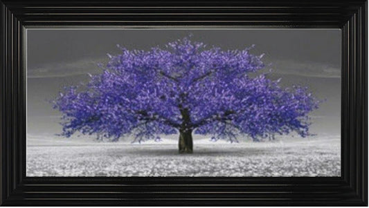Glass Wall Art  -  Cherry Blossom Tree - Purple