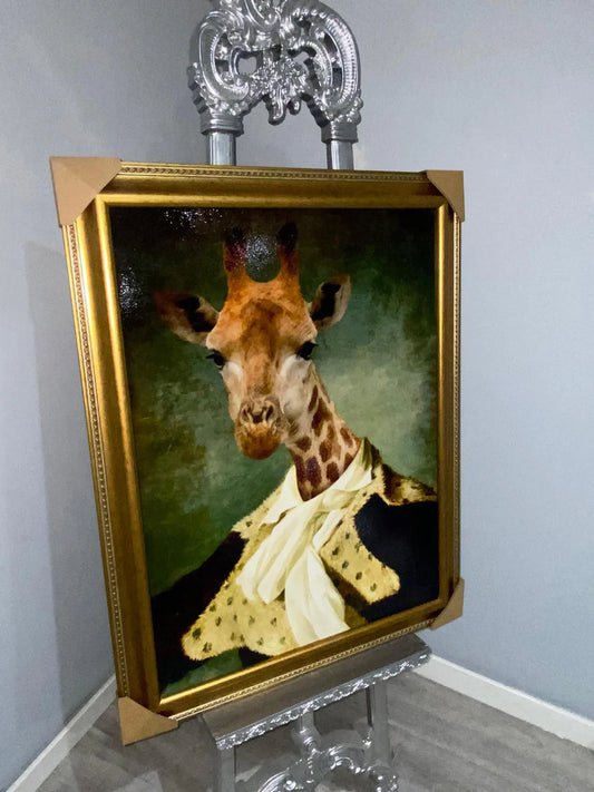 Over Varnish  -  Regal Giraffe Portrait