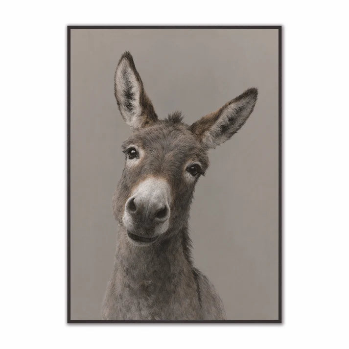 Curious Range Wall Art  -  Curious Donkey -  Framed Wall Art