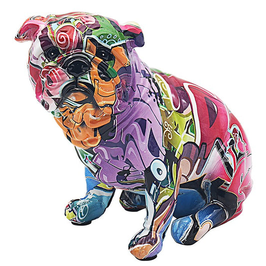 Home Decor  -  Graffiti Sitting Bulldog