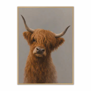 Curious Range Wall Art  -  Curious Highland Cow  -  Framed Wall Art