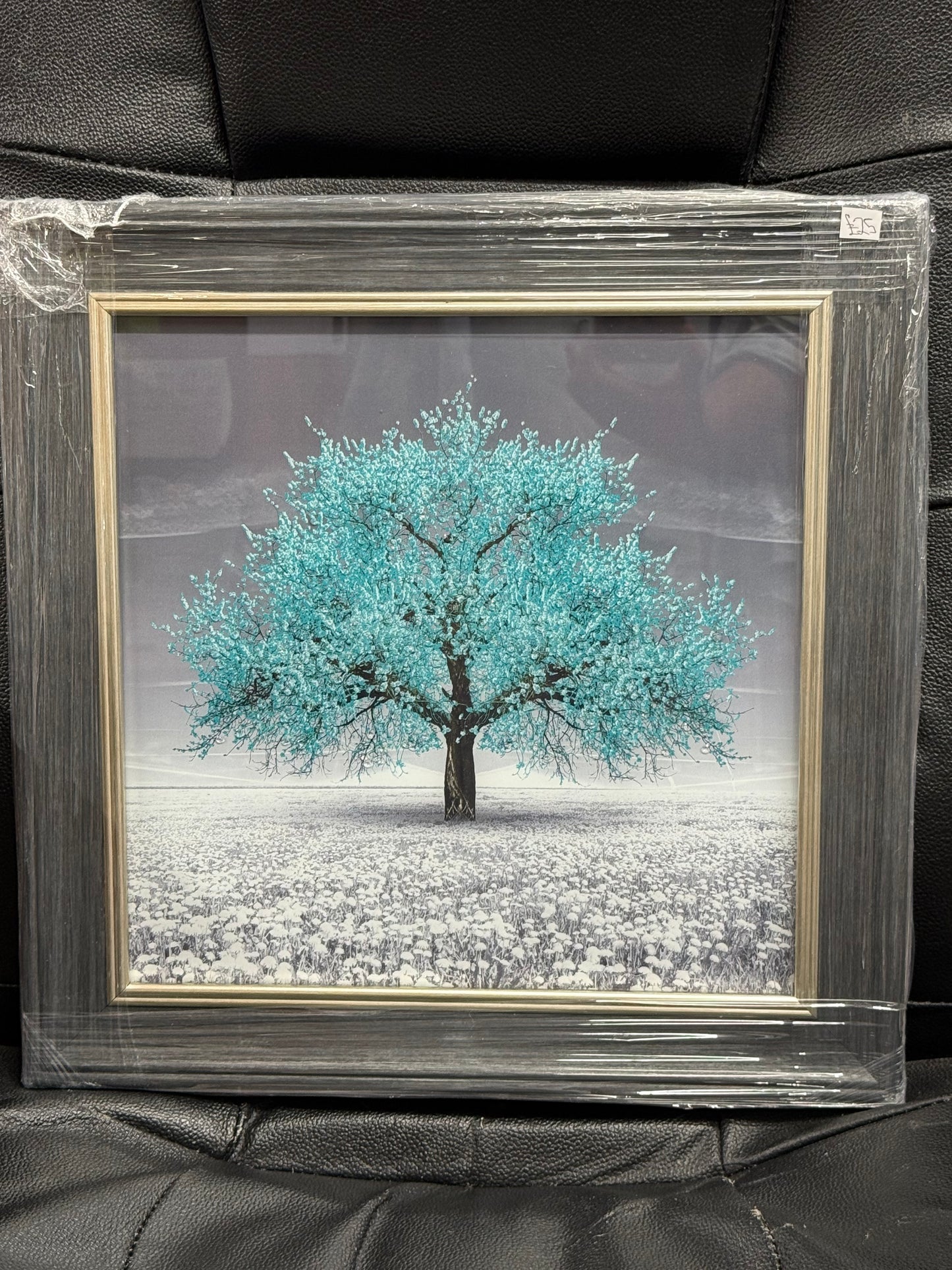 Glass Wall Art - Cherry Tree (Teal)