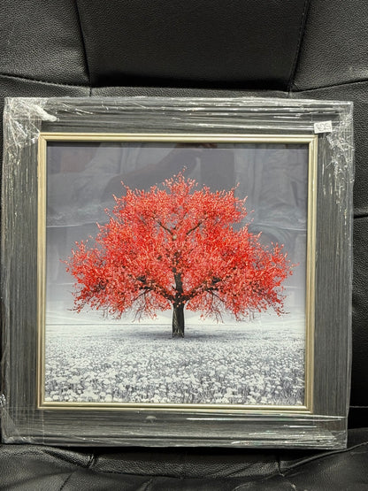Glass Wall Art - Mini Cherry Tree  (Red)
