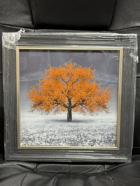 Glass Wall Art - Cherry Tree  (Orange)