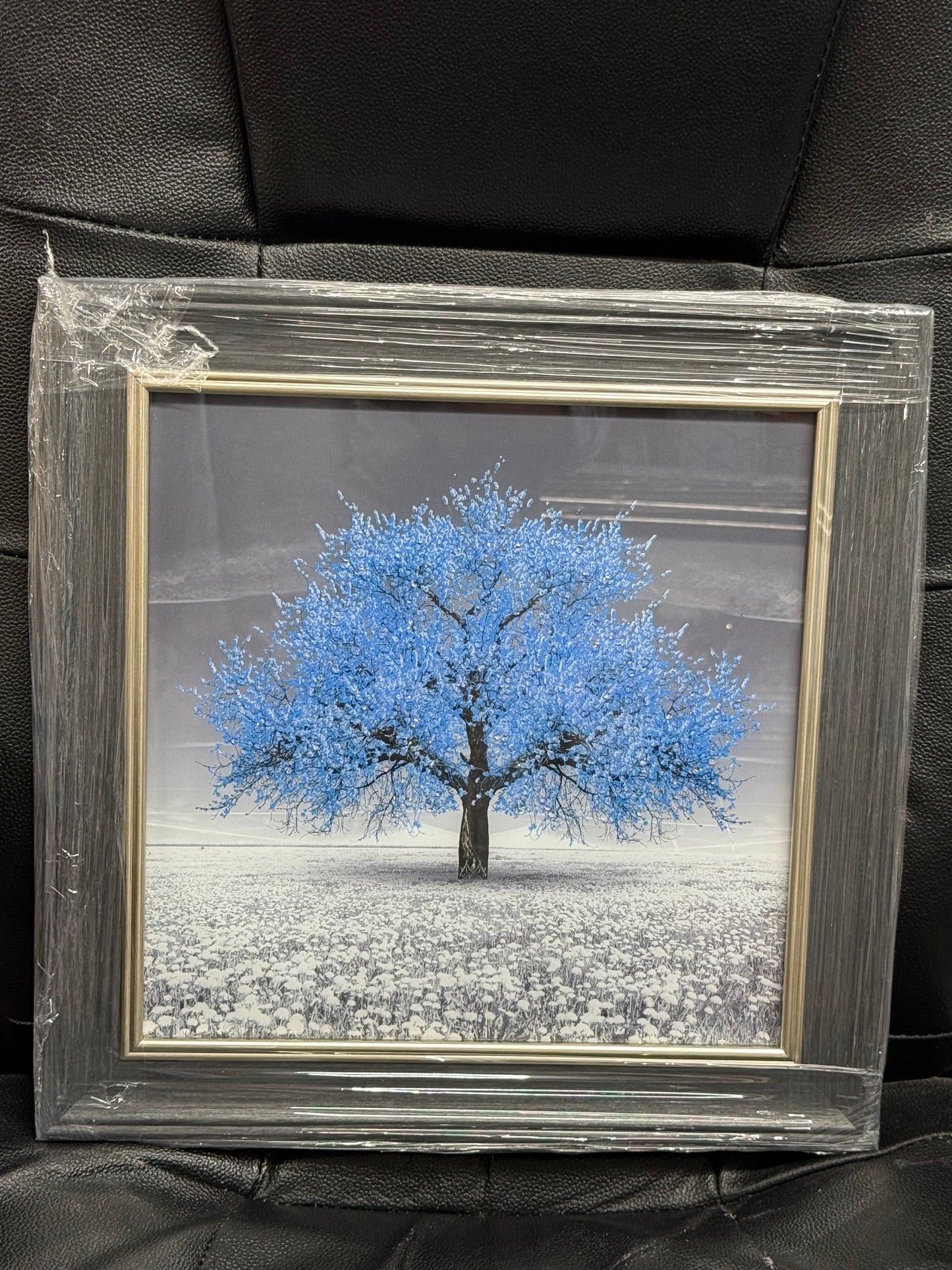 Glass Wall Art - Mini Cherry Tree  (Blue)