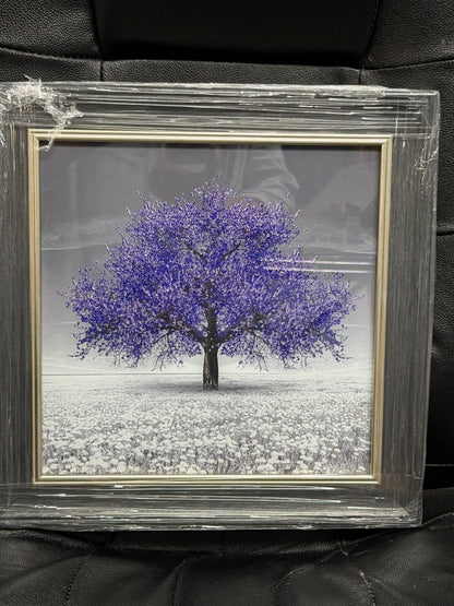 Glass Wall Art - Cherry Tree (Purple)