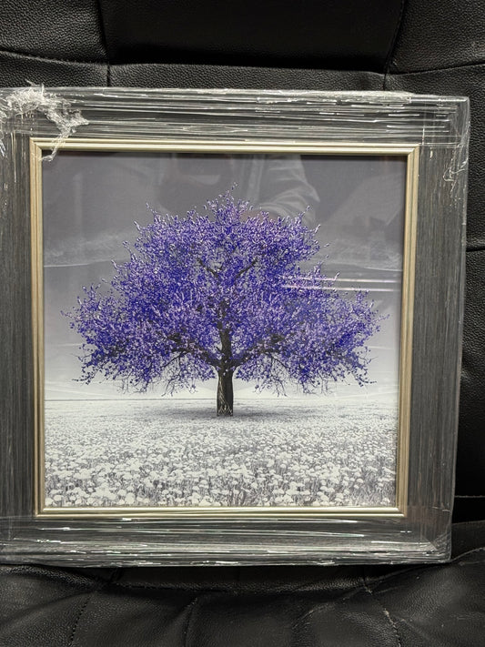 Glass Wall Art - Cherry Tree (Purple)