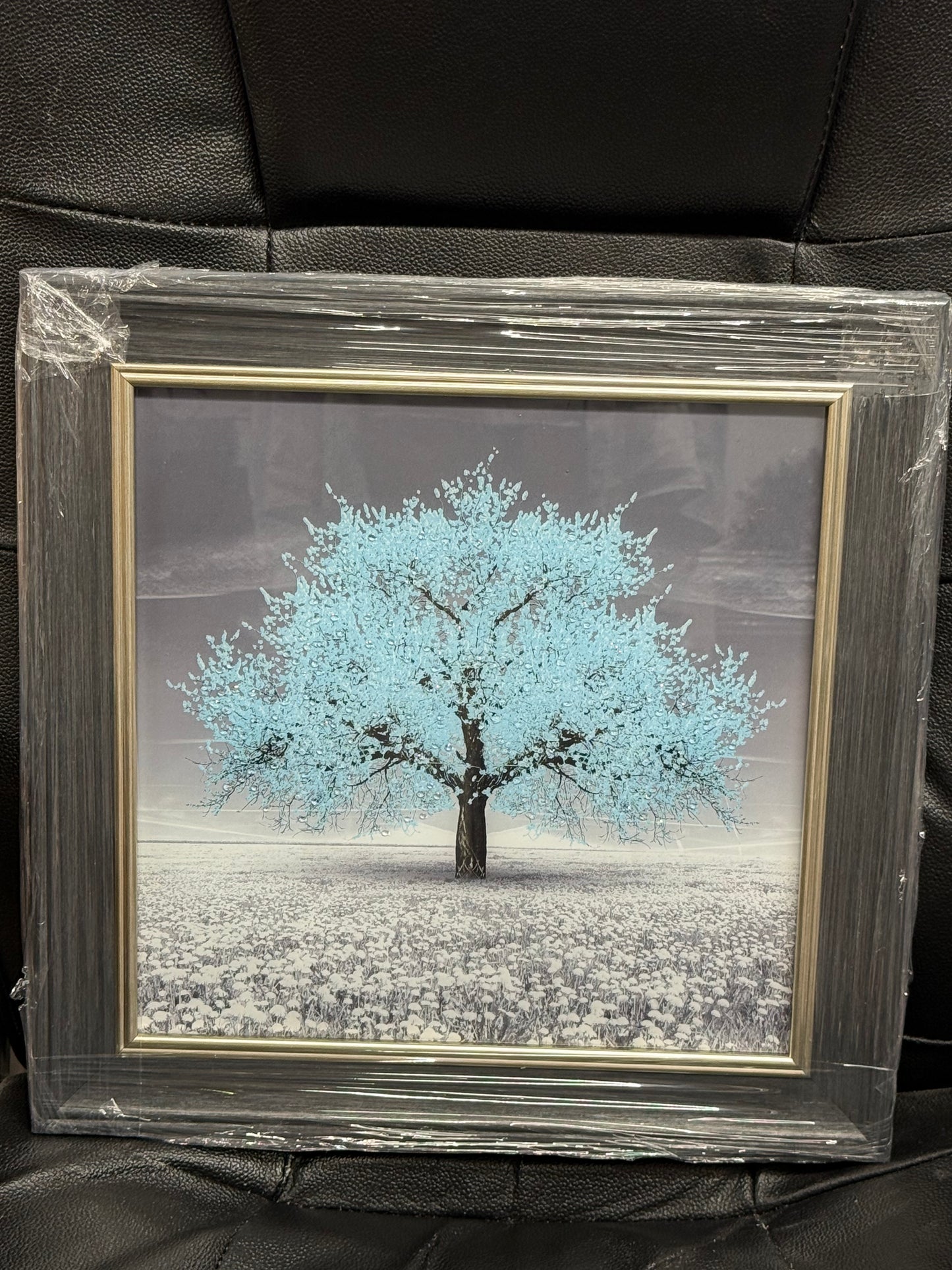 Glass Wall Art - Mini Cherry Tree (Light Blue)