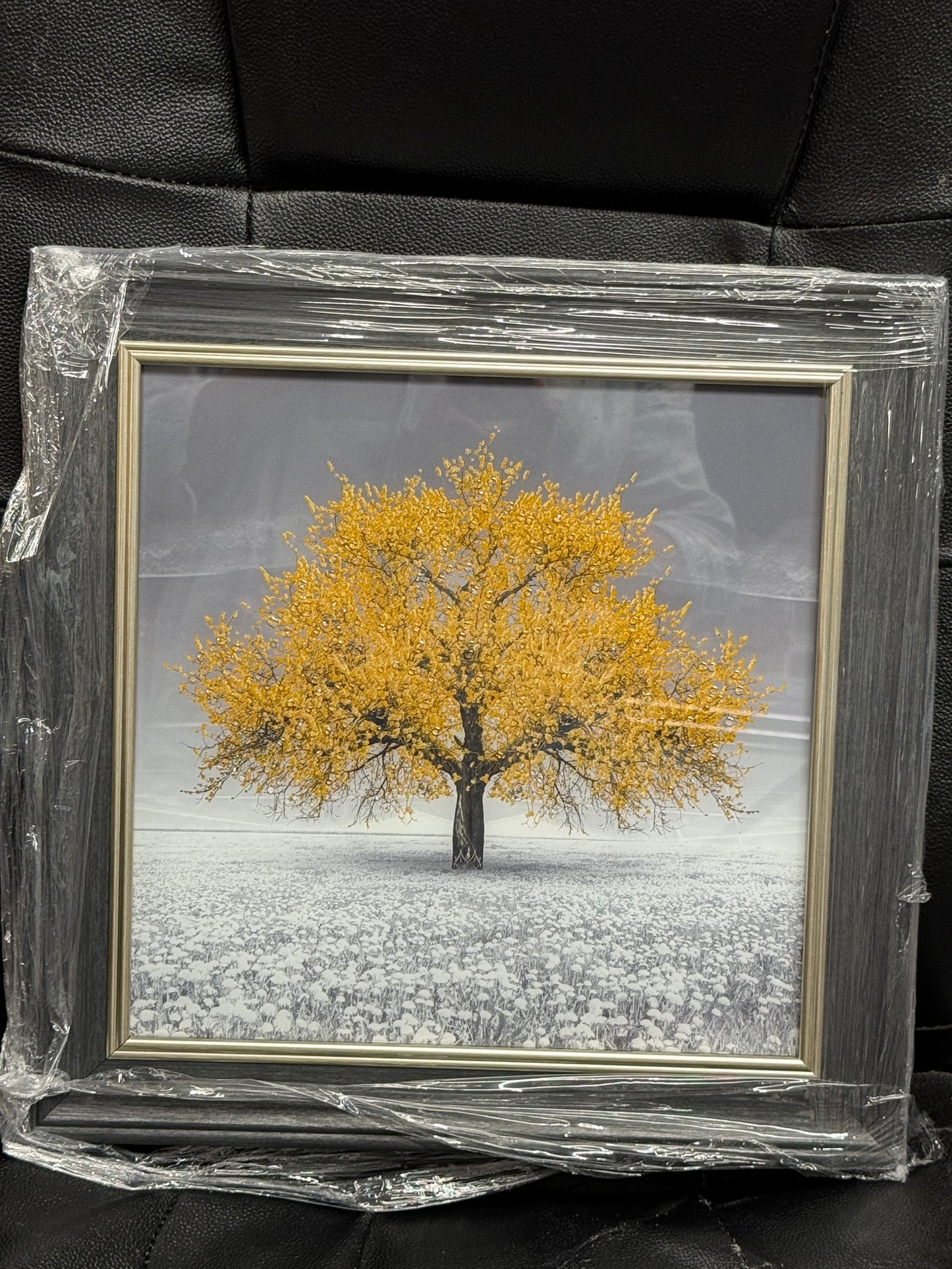 Glass Wall Art - Mini Cherry Tree  (Mustard)