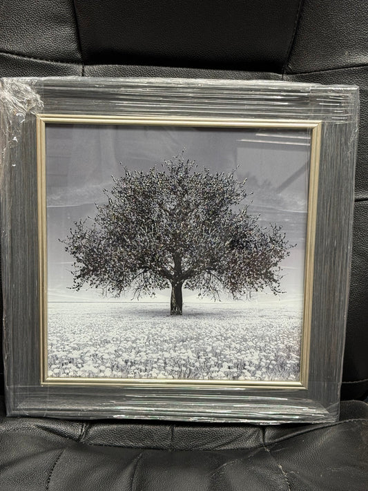 Glass Wall Art - Cherry Tree  (Black)