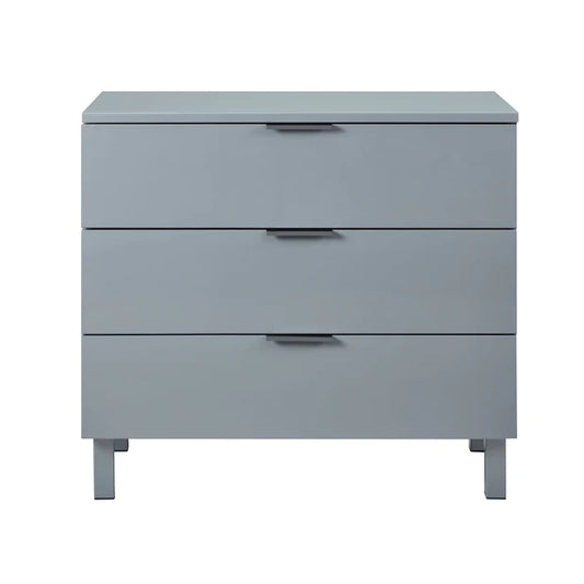 Furniture  -  High Gloss Grey  -  3 Drawer Chest  -  Milan