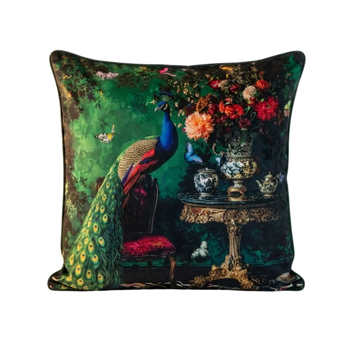 Stately Range Cushion  -  Curiosity Peacock