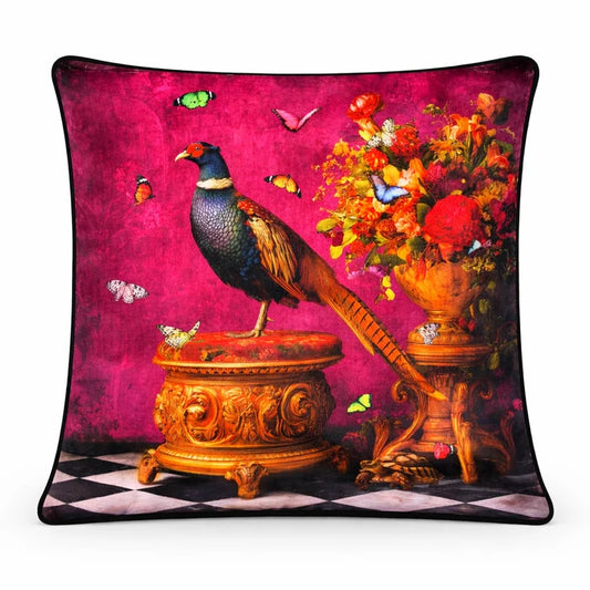 Stately Range Cushion -  Curiosity Pheasant