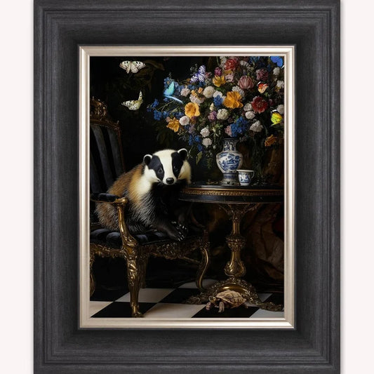 Stately Range  -  Curiosity Badger  -  Framed Wall Art