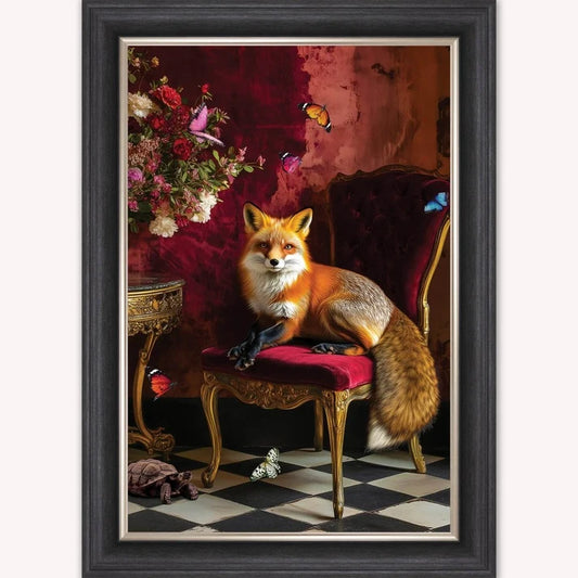 Stately Range  -  Curiosity Fox  -  Framed Wall Art