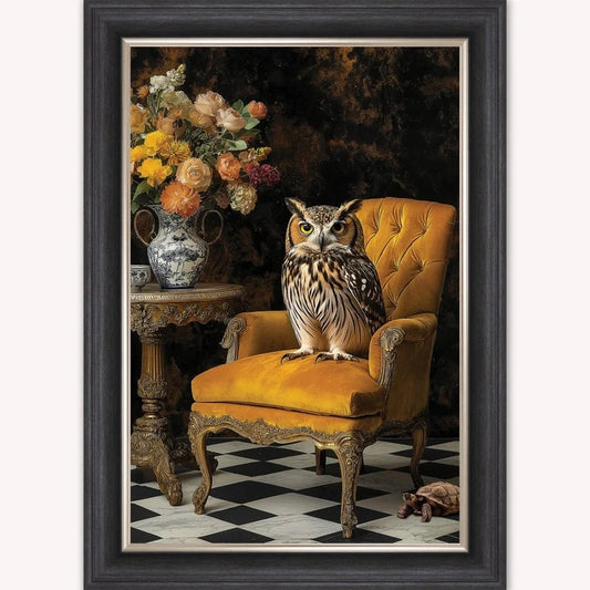 Stately Range  -  Curiosity Owl  -  Framed Wall Art