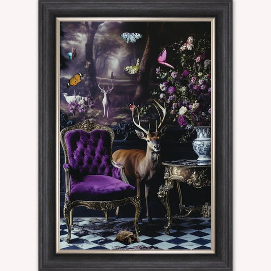 Stately Range  -  Curiosity Stag  -  Framed Wall Art