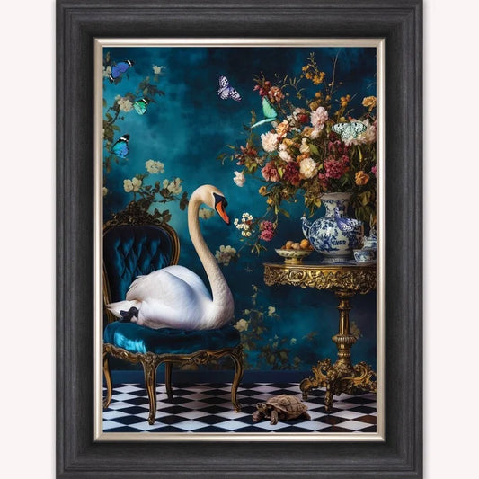 Stately Range  -  Curiosity Swan  -  Framed Wall Art