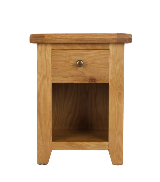Furniture  -  Oak  - 1 Drawer Bedside  -  Torino