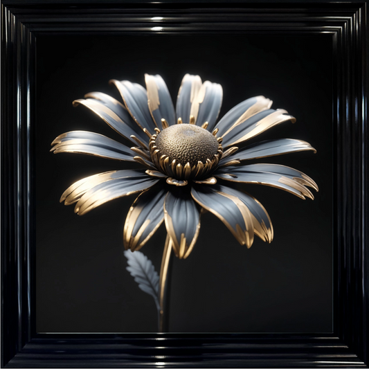 Black & Gold Metal Daisy Floral Wall Art