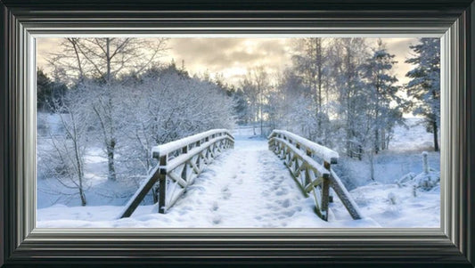 Glass Wall Art  -  Snowy Path