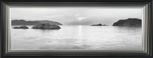 Glass Wall Art  -  Sunset In Paradise - Black and White