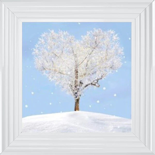 Glass Wall Art  -  Tree - White Tree Of Love