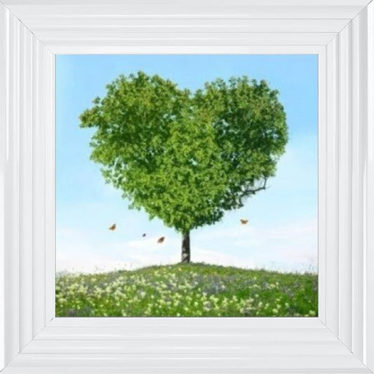 Glass Wall Art  -  Tree - Green Tree Of Love
